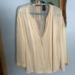 Liz Claiborne Silk Sheer Lace Blouse